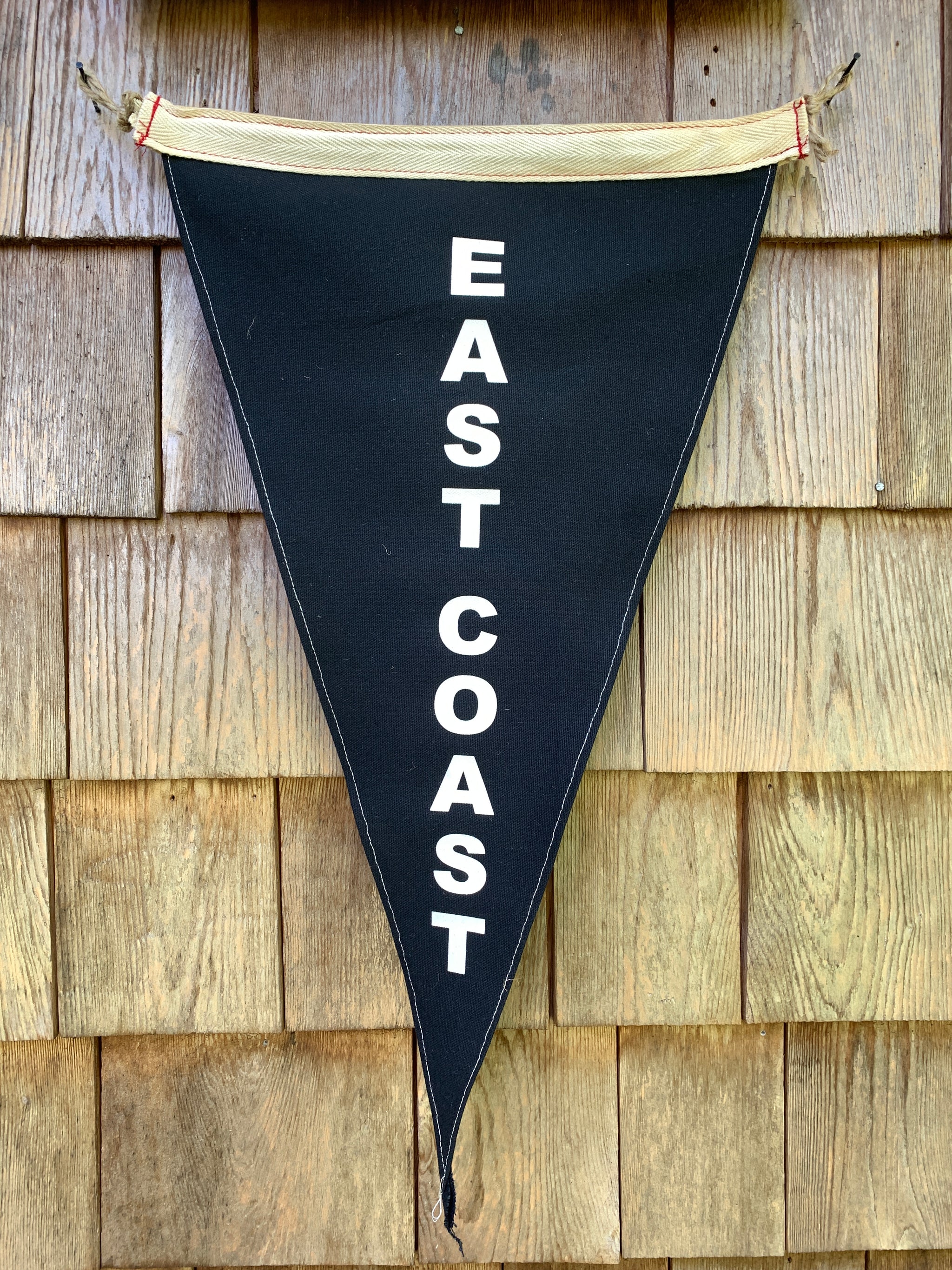 Vintage Inspired pennant camp outlet SUMMER upcycled recycled beach flag California Florida Army green salvaged surf waves beach