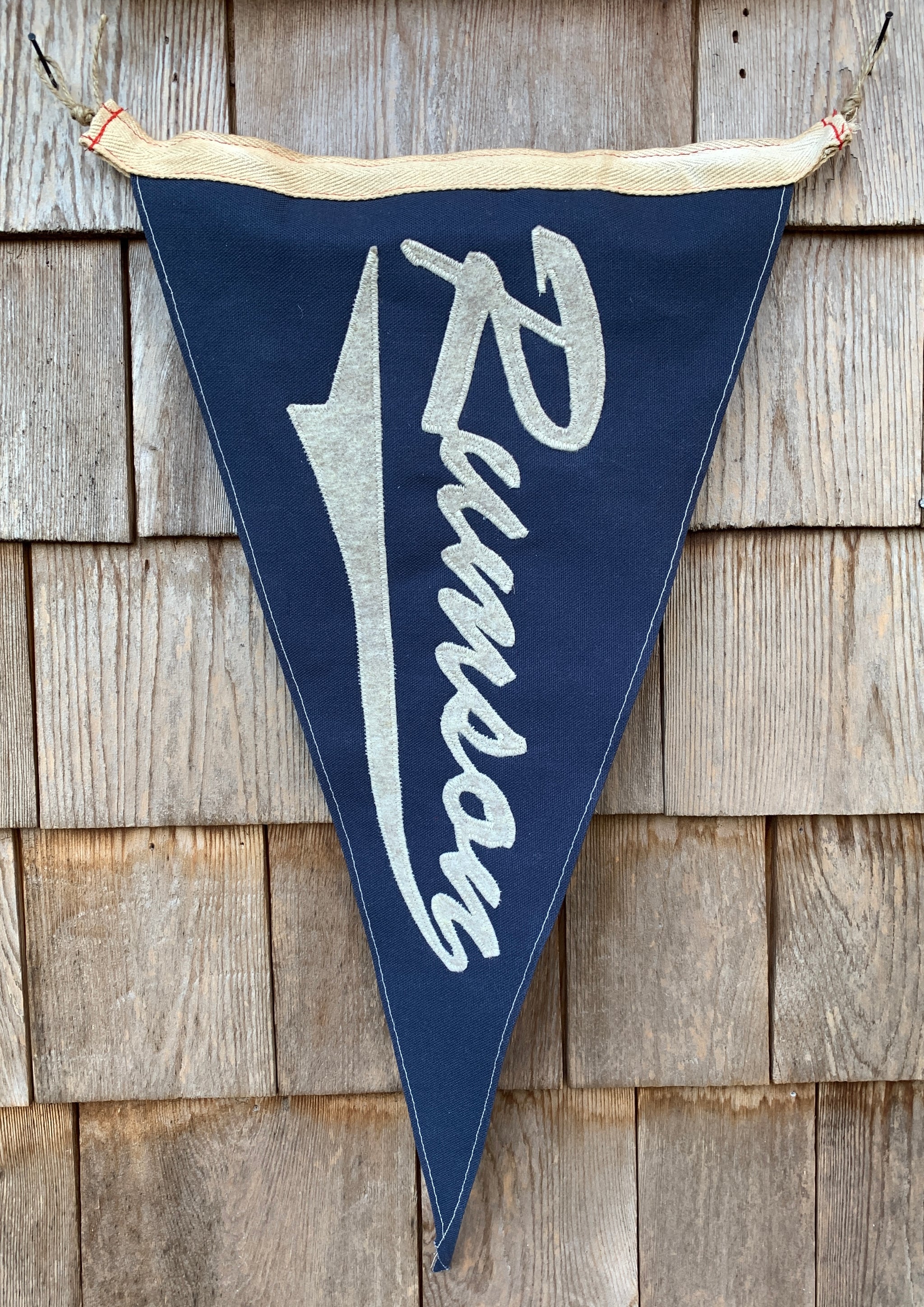 Vintage inspired black canvas pennant Y’ALL up-cycled recycled beach flag camp flag surfing 2024 decor surf southern