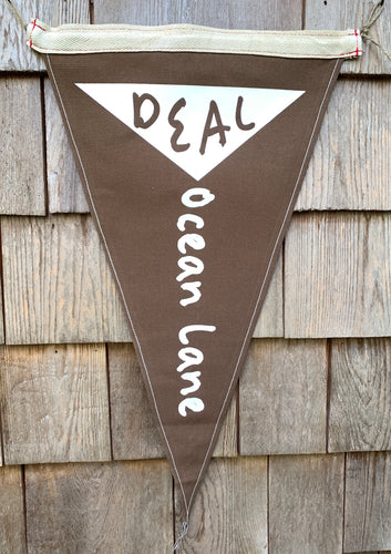 Pennant - Beach Flag - Deal NJ Ocean Lane - Waxed Surf Flags